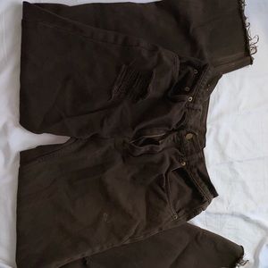Brown ripped jeans